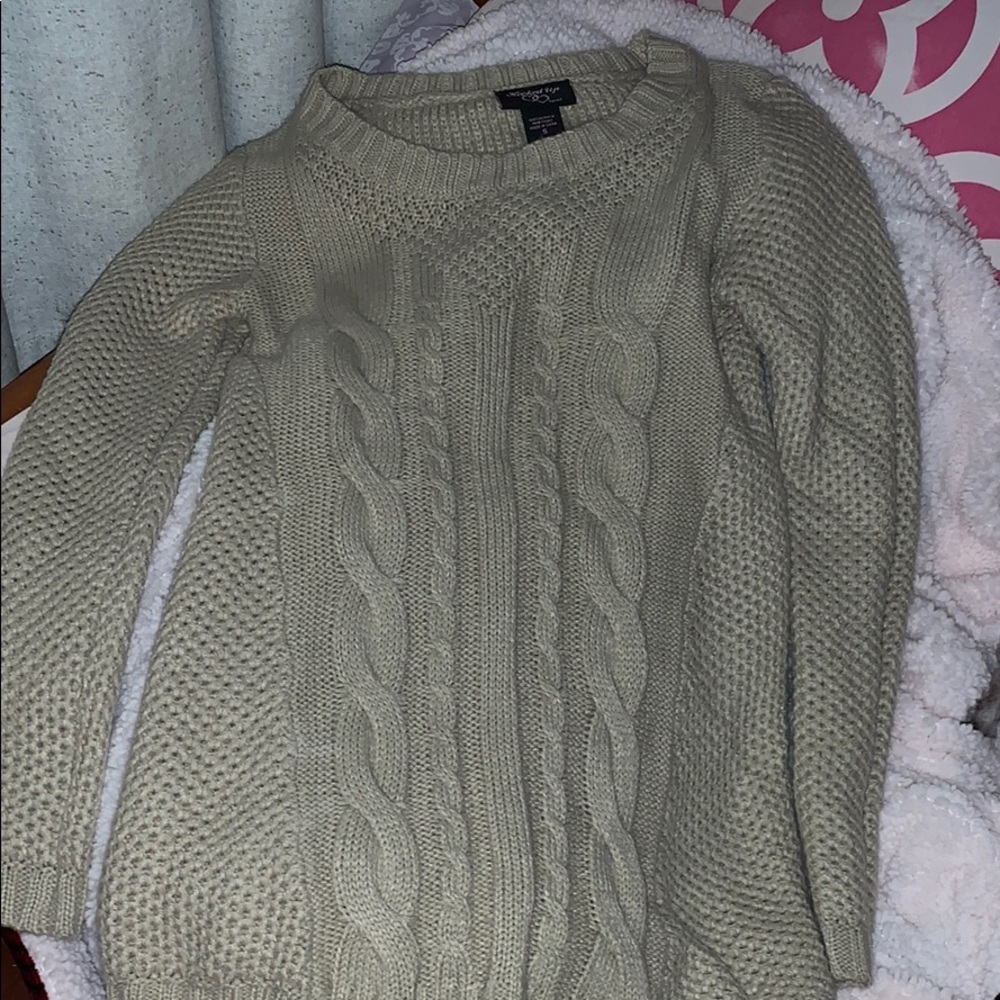 Tan cable knit sweater